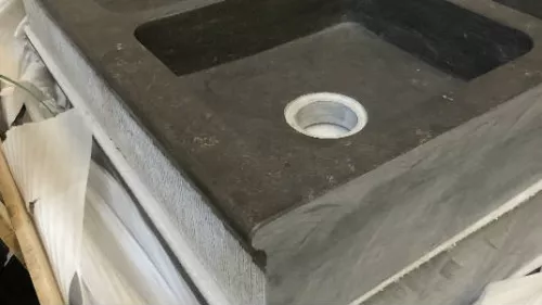 Stones4u Hardsteen spoelbak dubbel gefrijnde voorkant, gezoet (759095)