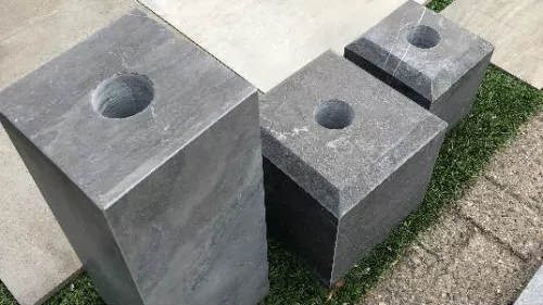 Stones4u Hardsteen poer recht gezoet met facet, gat 6 cm (759117)