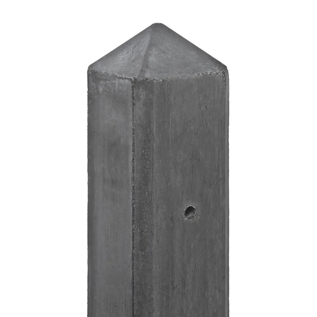 Beton-paal IJssel antraciet diamantkop 10x10x280cm kabeldoo