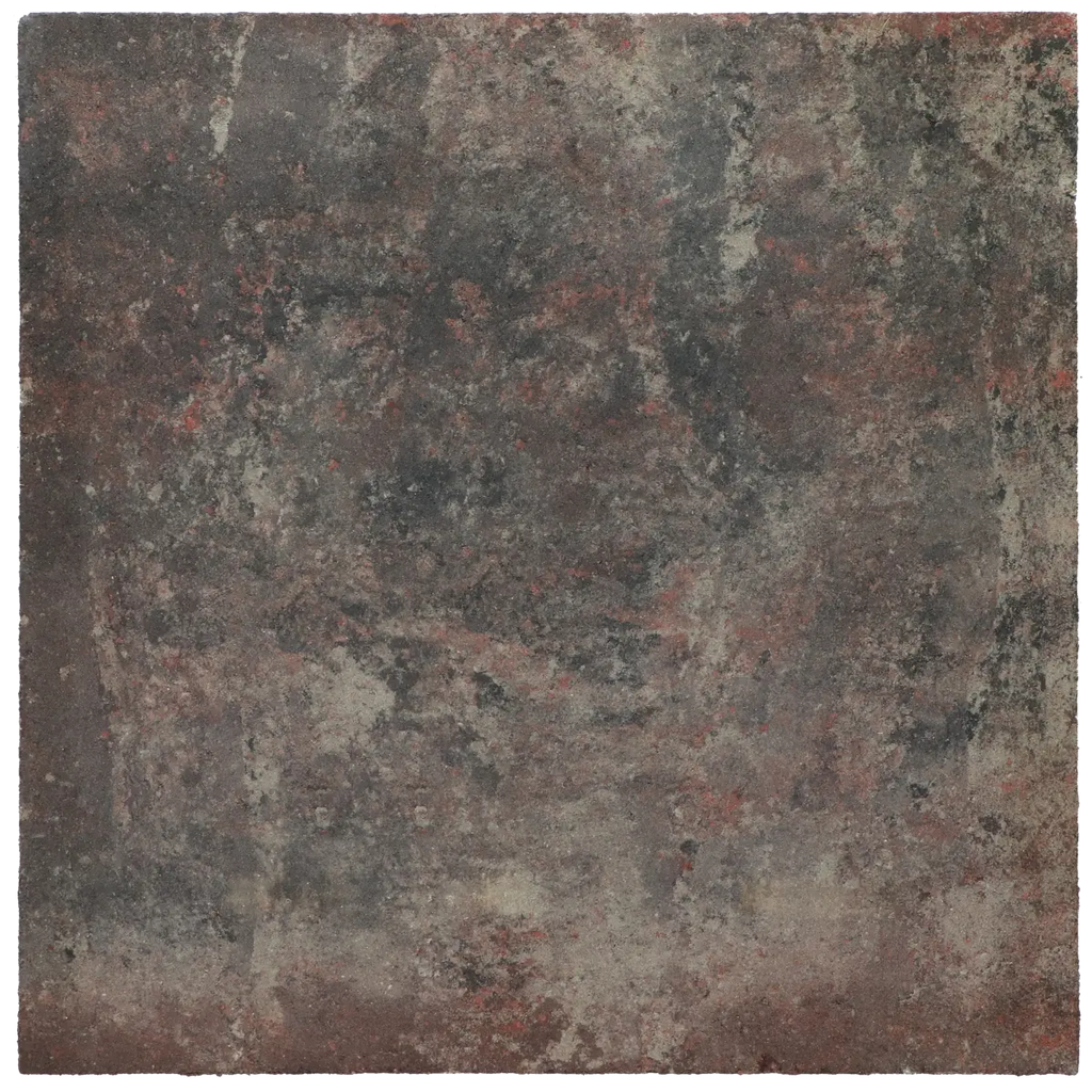 Carré tegel 50x50x5 vlak KOMO nero rosso
