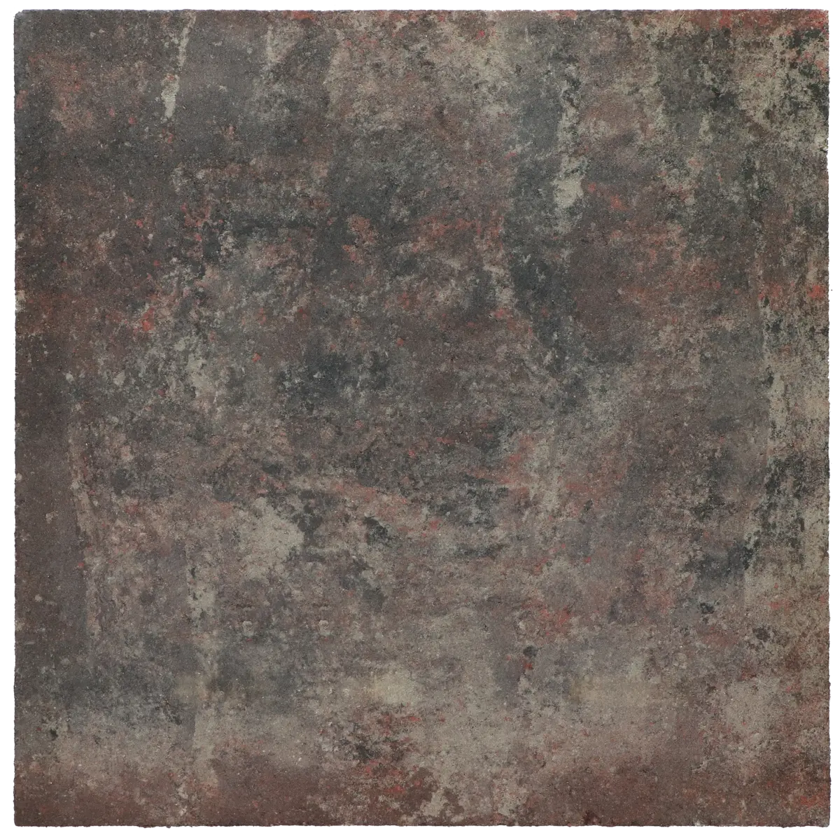 Carré tegel 50x50x5 vlak KOMO nero rosso