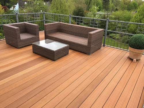 Bangkirai terrasplank glad/grof Premium 2,1x14,5x335cm