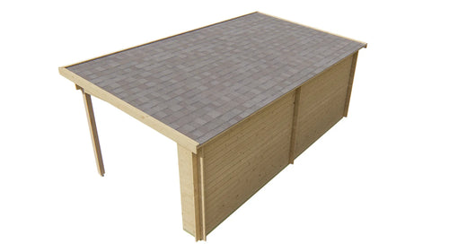 Blokhut - Tuinhuis 28mm Chappo met overkapping