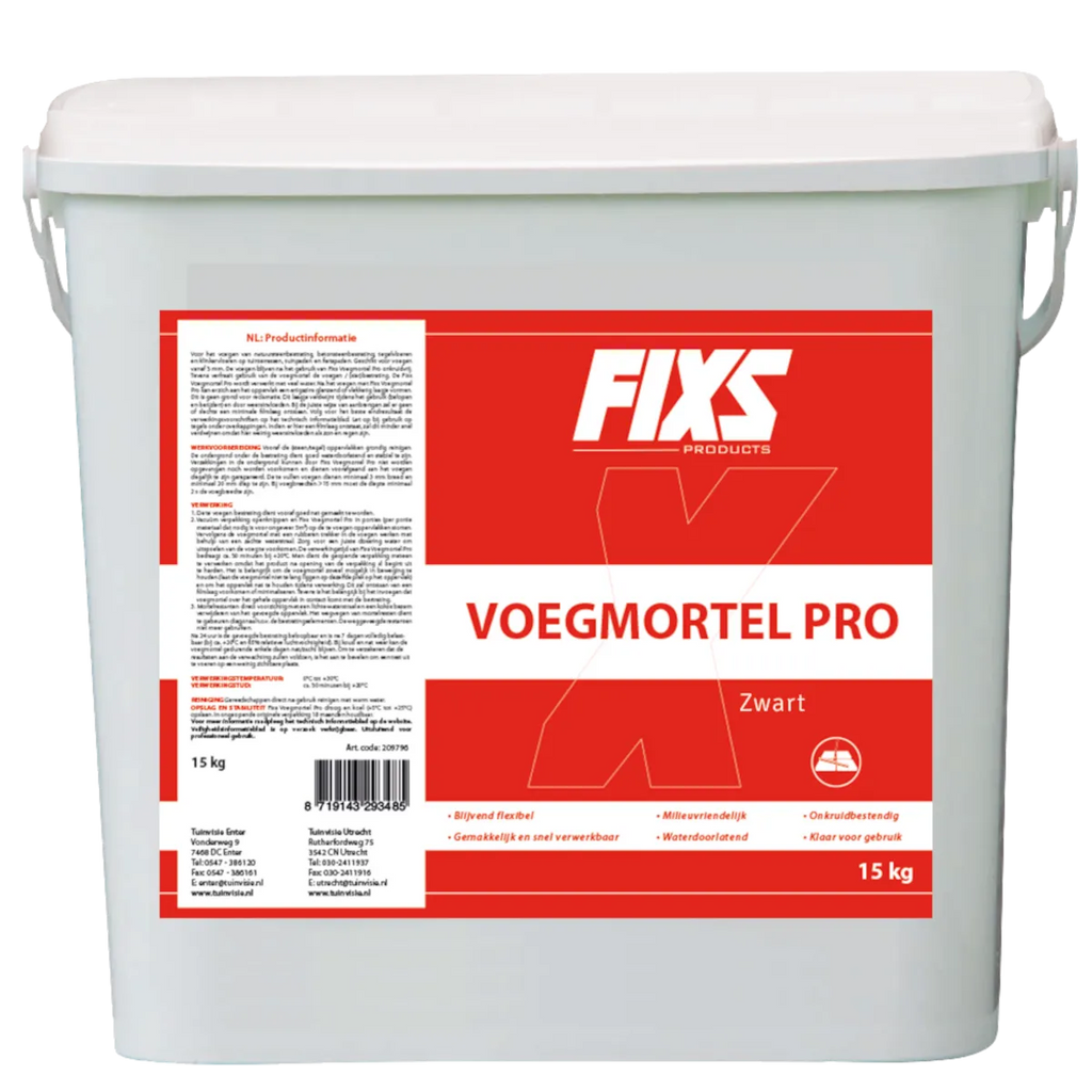 Fixs Voegmortel Pro Antraciet 15kg