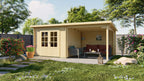 Blokhut - Tuinhuis 28mm Chappo met overkapping