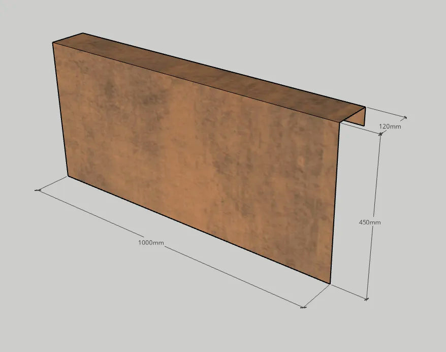 Corten Overzetstuk 1000x450x120mm