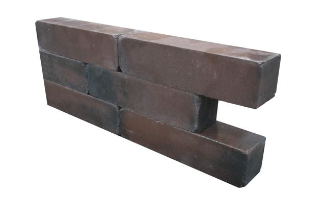 stapelblok getrommeld bruin/zwart nuance