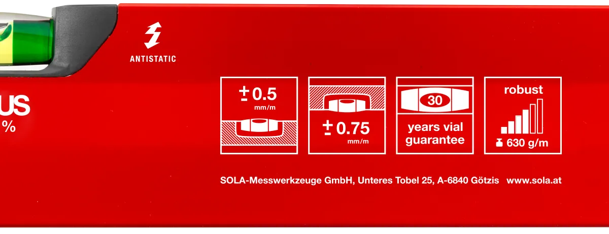 SOLA Alu-waterpas X-profiel BigX 30cm