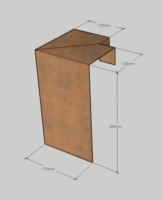 Overzetprofiel Muurblok Hoek 17x30x12,8cm Corten