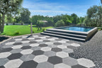 Staptegel Hexagon Quarzite Bianca o60x52x2cm