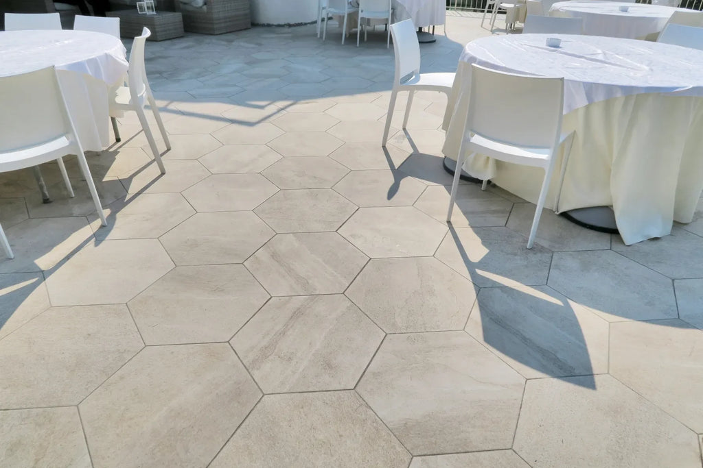 Staptegel Hexagon Cappuccino o60x52x2cm