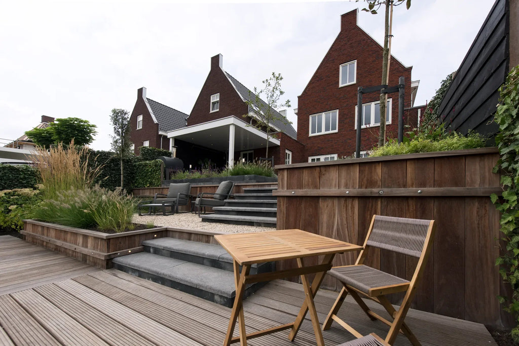Bangkirai terrasplank v-groeven Premium 1,6x14,5x396cm