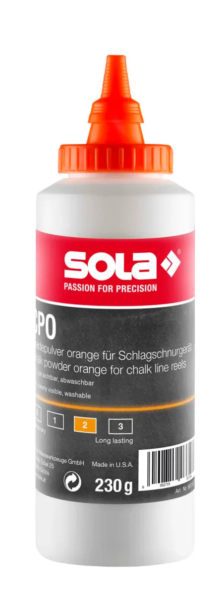 SOLA Slaglijnpoeder oranje, flacon met 230g