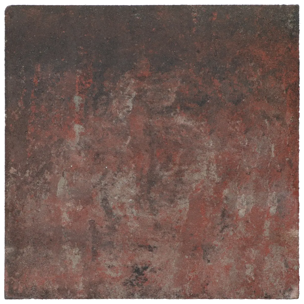Carré tegel 50x50x5 vlak KOMO nero rosso