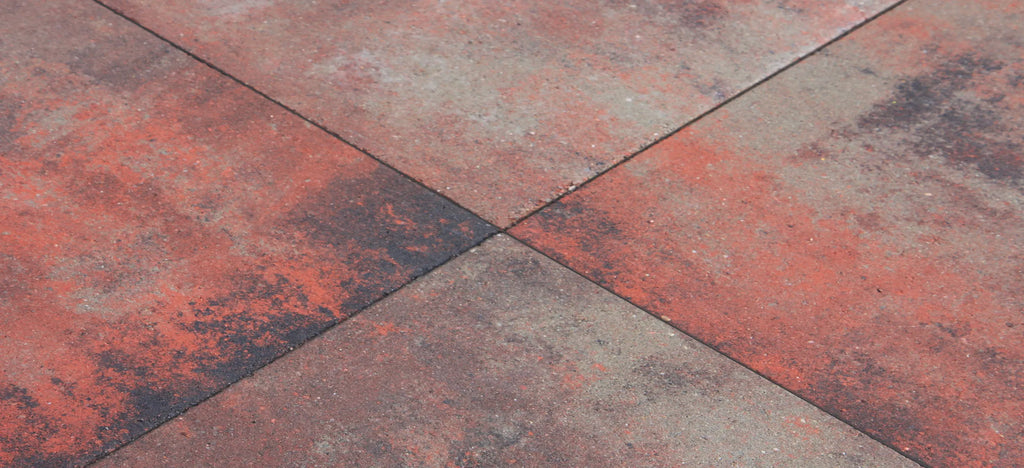 Carré tegel 50x50x5 vlak KOMO nero rosso