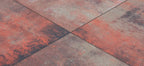 Carré tegel 50x50x5 vlak KOMO nero rosso