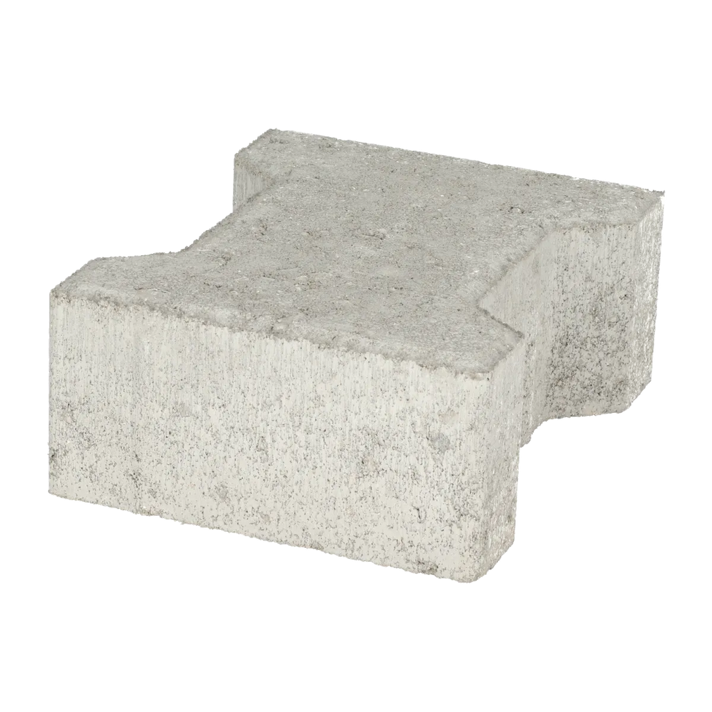 Basicstone H-verbandsteen 20x16,4/11,7x8 normaal facet grijs 1000 KOMO PL1