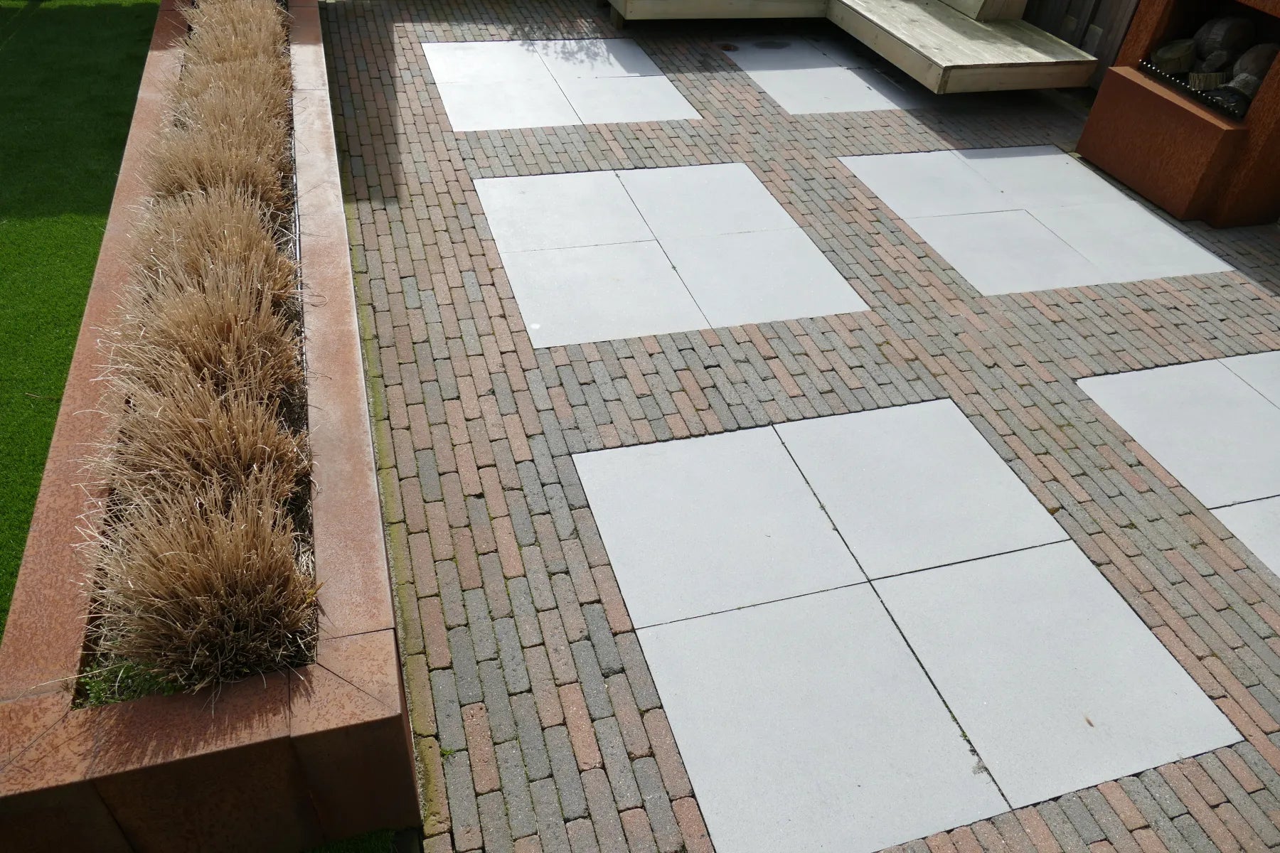 Overzetprofiel Muurblok Hoek 17x30x12,8cm Corten
