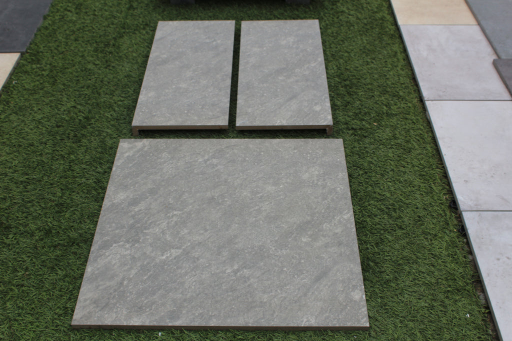 Zwembadrand Quartz Dark Grey rechte neus