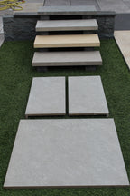 Zwembadrand Quartz Light Grey rechte neus