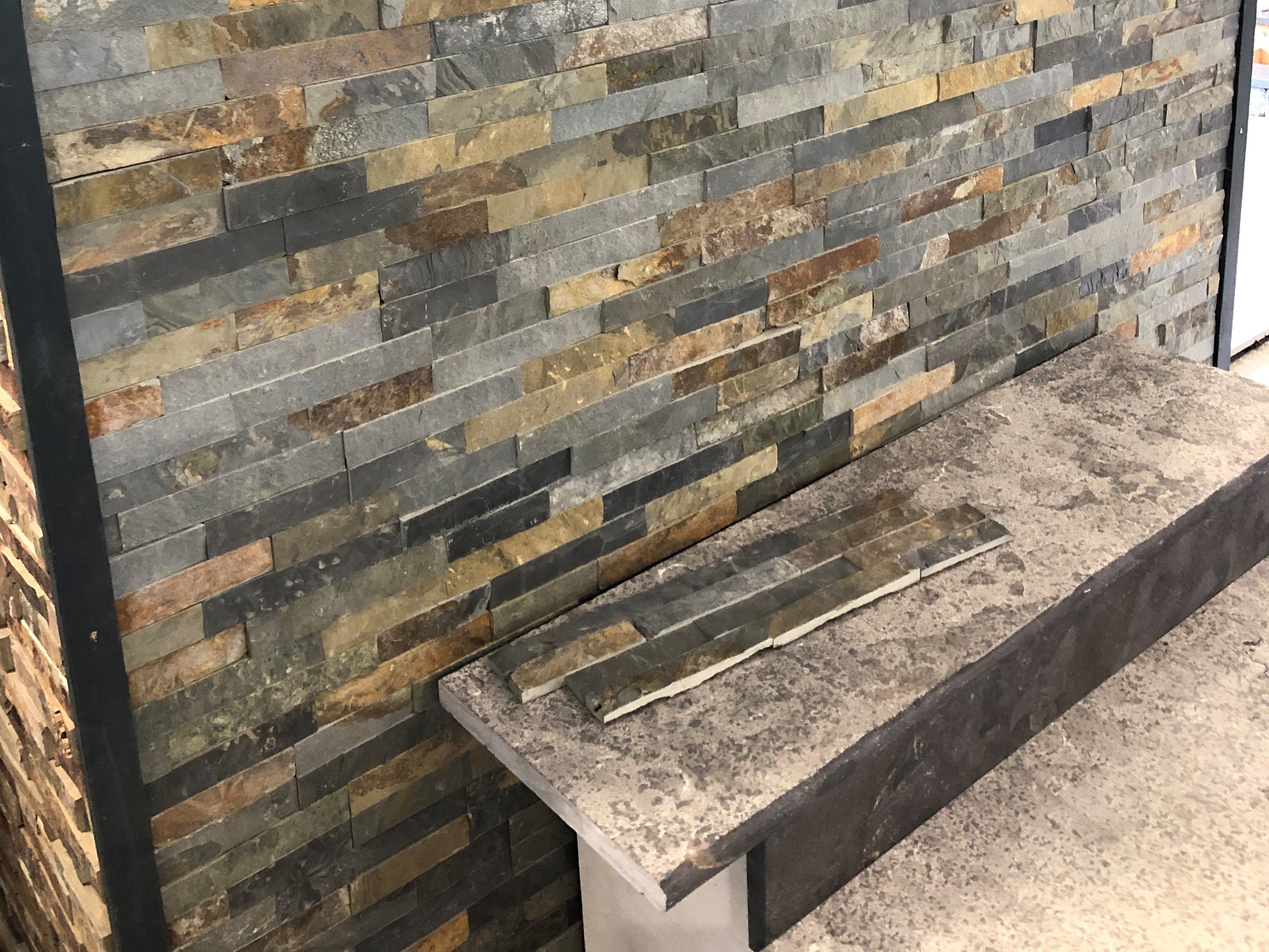 Steenstrips Earth slate / new rusty 15x55 z-vorm