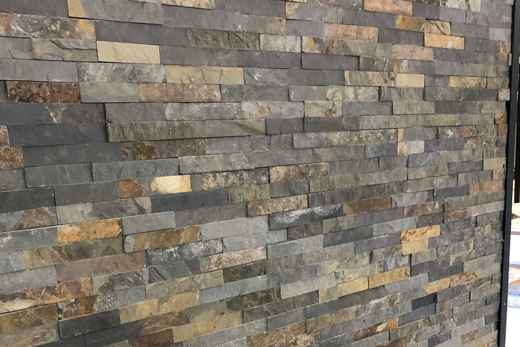 Steenstrips Earth slate / new rusty 15x55 z-vorm