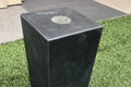 Poer Vine black recht met facet gat 6 cm
