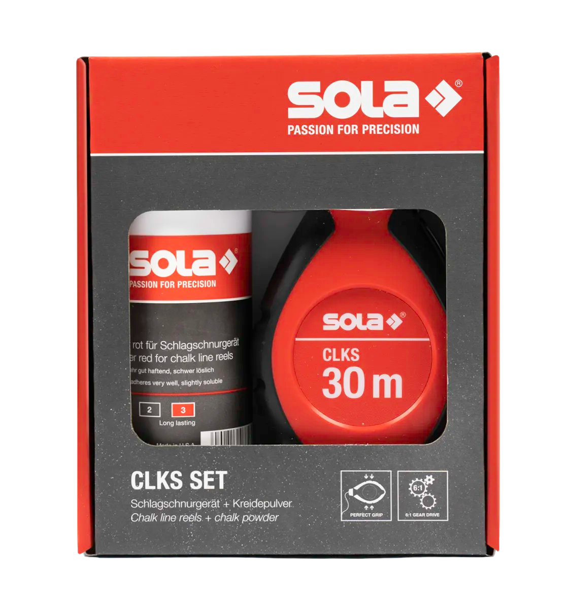 SOLA Slaglijnmolen+poeder CLKS Set Rood