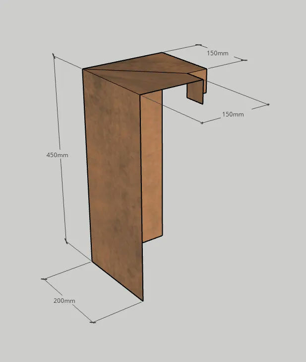 Overzetprofiel Muurblok Hoek 20x45x15,8cm Corten