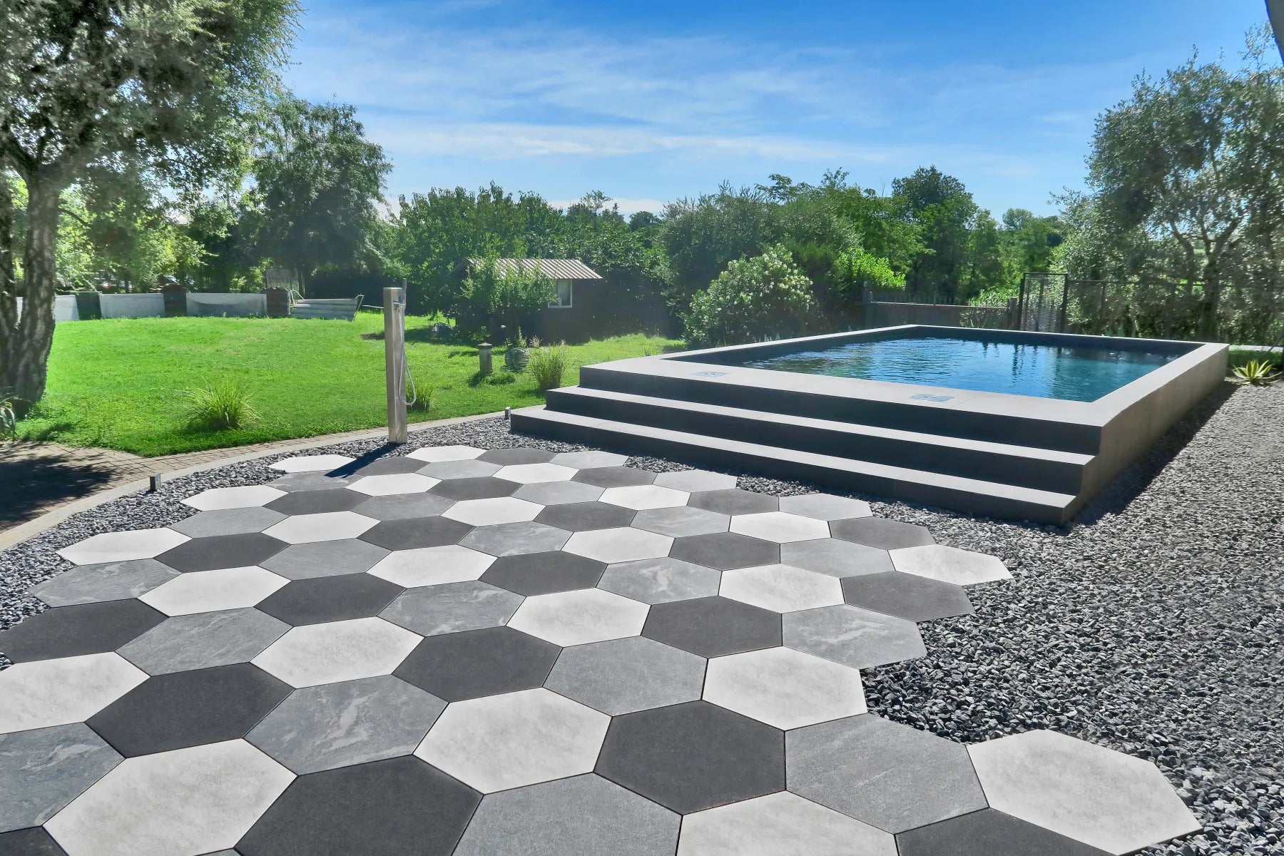 Staptegel Hexagons Grigioni o60x52x2cm