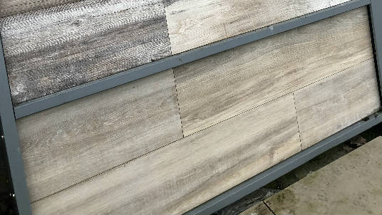 Houtlook keramische terrastegels 122x30x2 cm