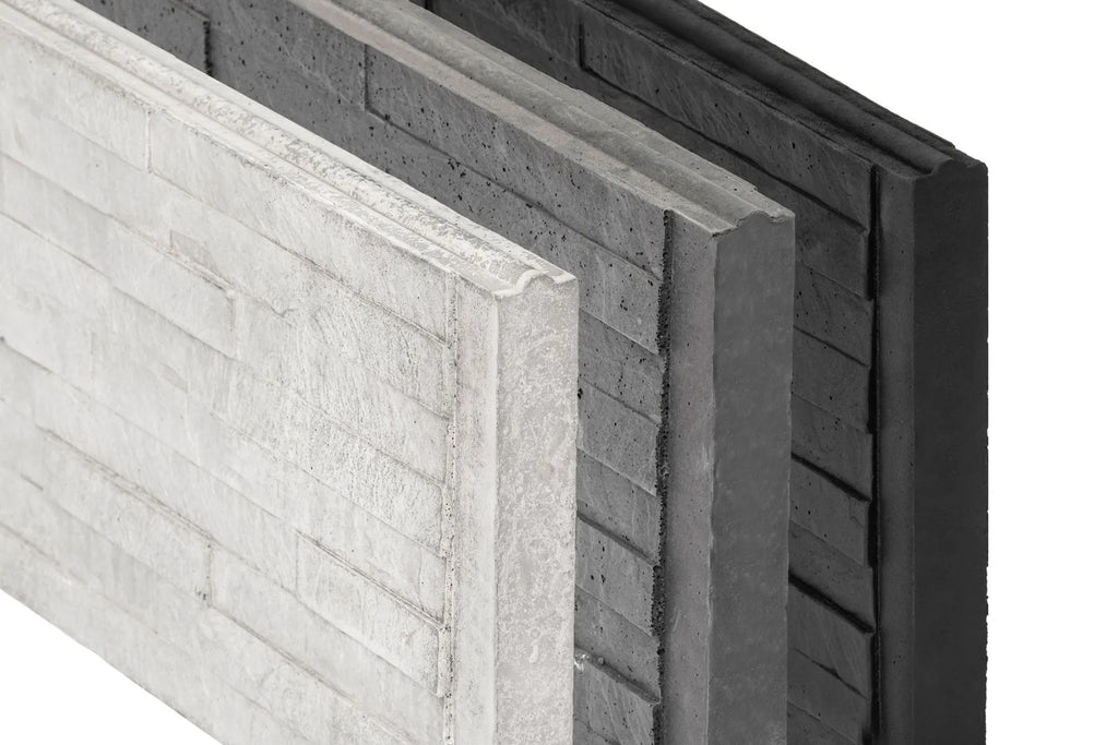 Beton-motiefplaat Schie antraciet H36xD4,8xL184cm leisteen