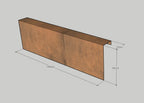 Overzetprofiel Muurblok Recht 150x45x15,8cm Corten