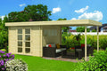 Blokhut - Tuinhuis 28mm Dellinger met overkapping