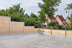Beton-sleufpaal Zaan 10x10x275 wit/grijs Vlakke kop