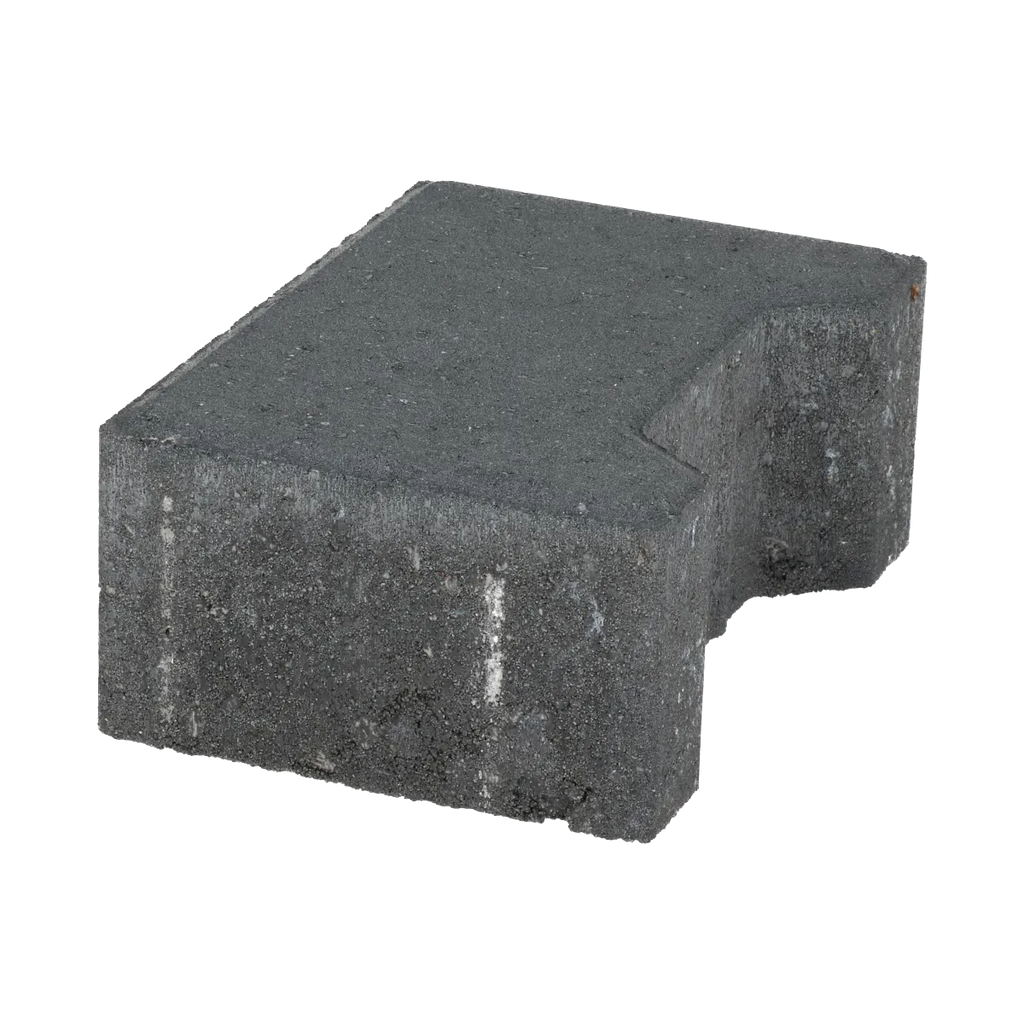 Ecotop Base Randsteen 20x13,4/11,5x8 normaal facet antraciet KOMO PL2