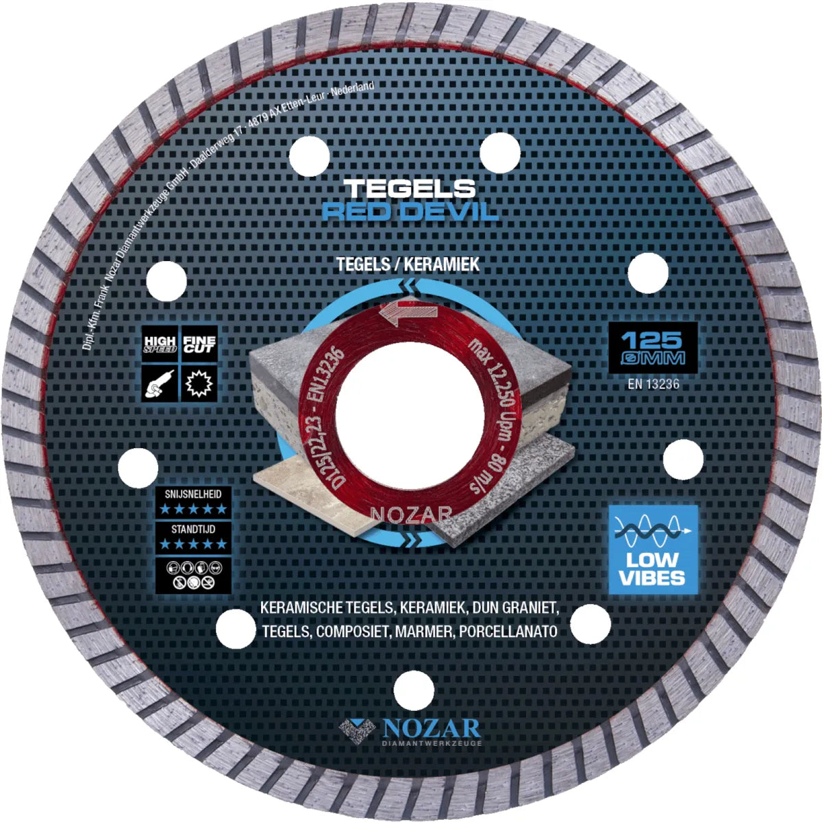 Diamantzaag D125/22,2mm Red Devil Tegels