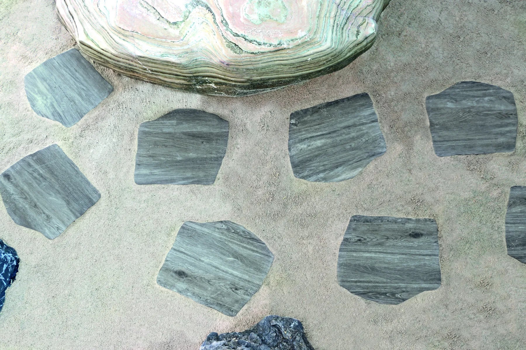 Staptegel Flex Stones Holz Grigio o42x36x2cm