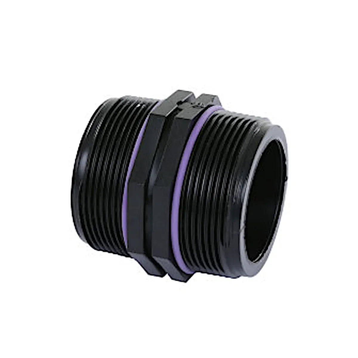 Self-Seal pp dubbele nippel, 2x buitendraad, 6 bar, 1"x1"