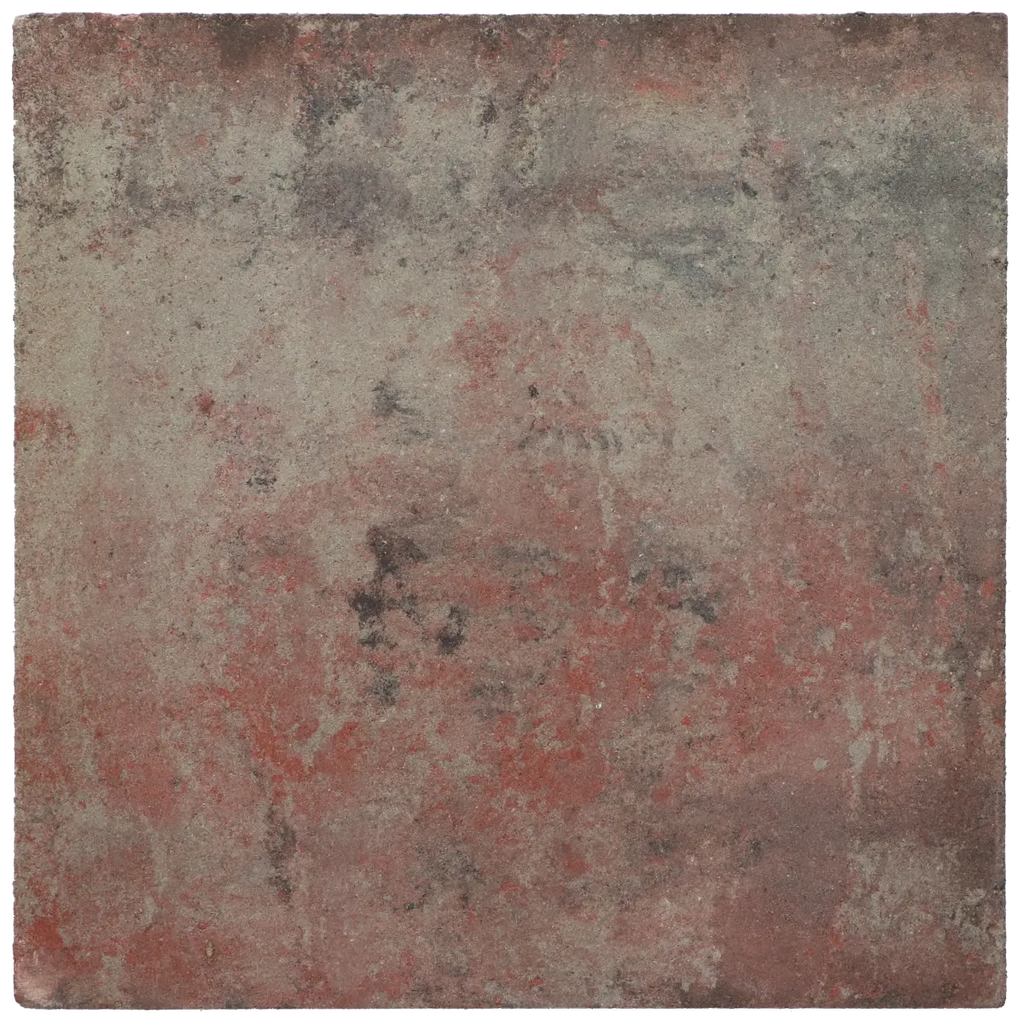 Carré tegel 50x50x5 vlak KOMO nero rosso