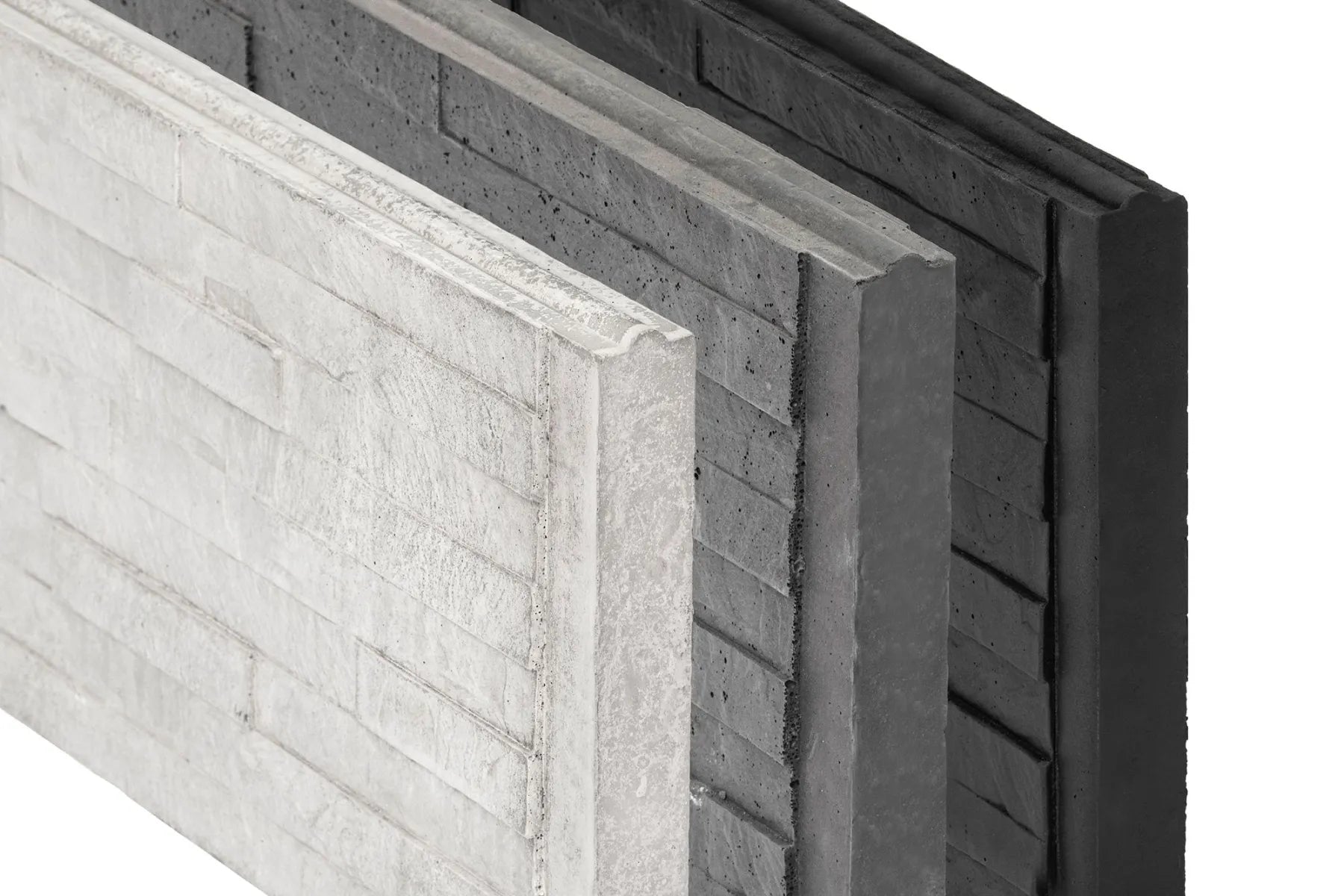 Beton-motiefplaat Schie antraciet H36xD4,8xL184cm leisteen