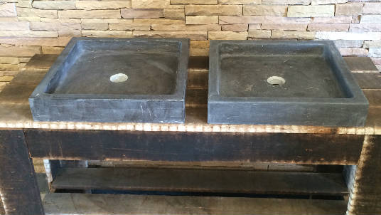 hardsteen wasbak vierkant 450x450x110 mm