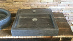 hardsteen wasbak vierkant met kraangat 450x450x110 mm
